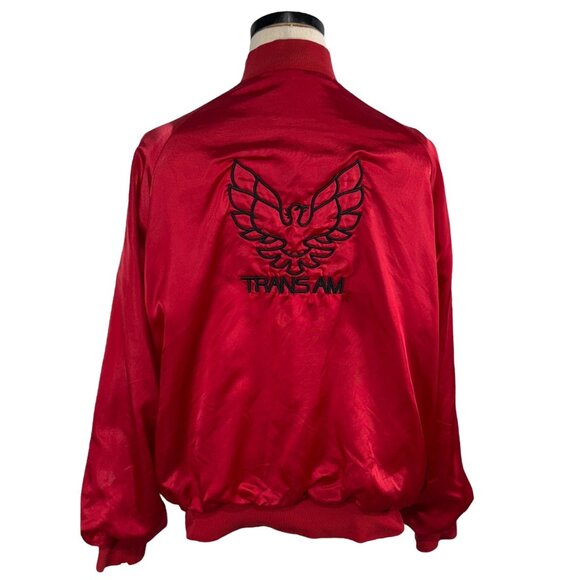 Vintage 80s WestArk Trans Am XL Satin Jacket Red Made In USA - Picture 1 of 16